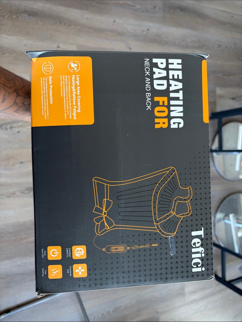 Black & Orange Neck and Back Heating Pad